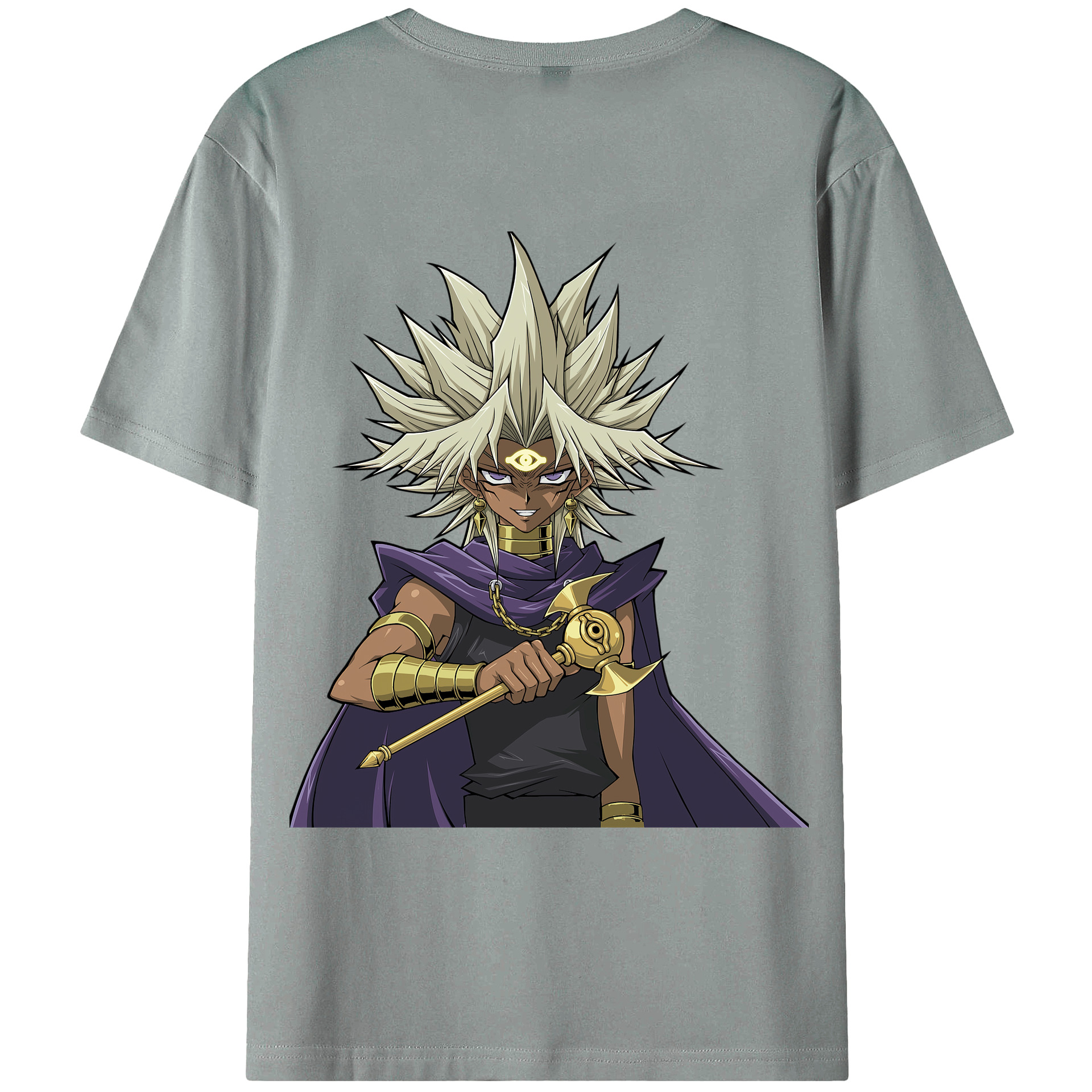 （画像用） 遊☆戯☆王 Yu-Gi-Oh! 綿100％ メンズ半袖Tシャツ（バックプリント） 通気性